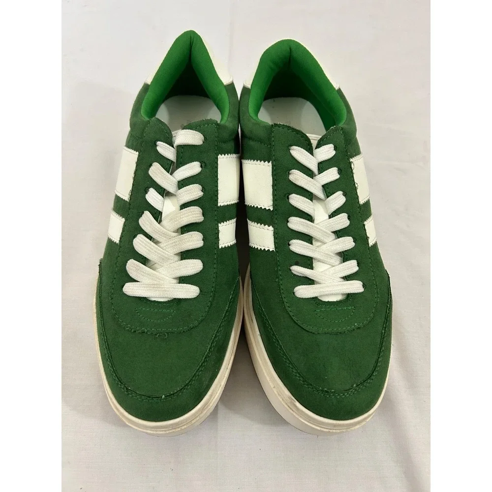 Madden Girl Navida Green White  Lace-Up Low-Top Platform Sneakers Sz 9.5